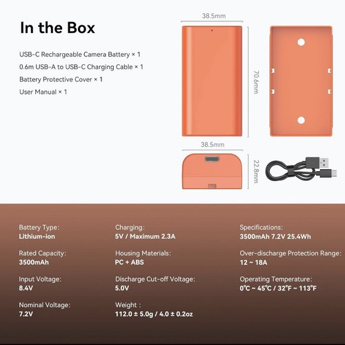 Smallrig usb camera battery - smallrig, usb-c