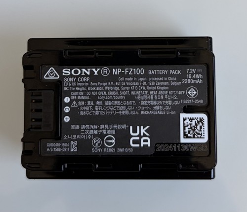 Sony npfz100 2280mah digital - 2280mah,