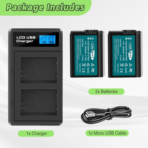 2pcs fw50 camera battery - np-fw50,